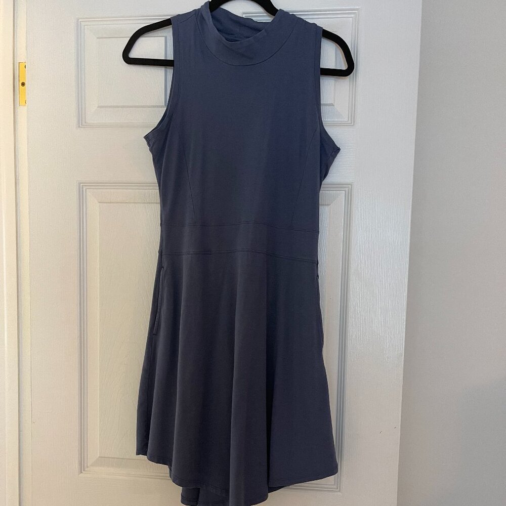 Toad&Co. Dark Blue Mock Necked Organic Cotton Tank Dress with Pockets Size Small